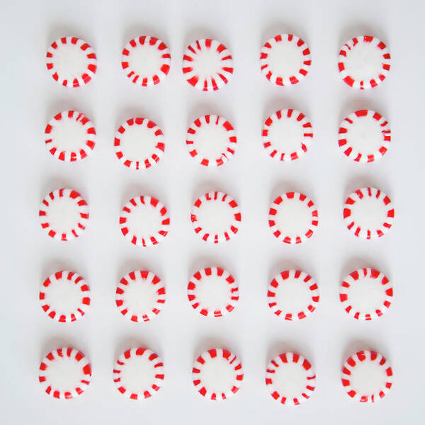 White Background Art Print featuring the photograph Studio Shot Of Rows Of Peppermint by Jessica Peterson