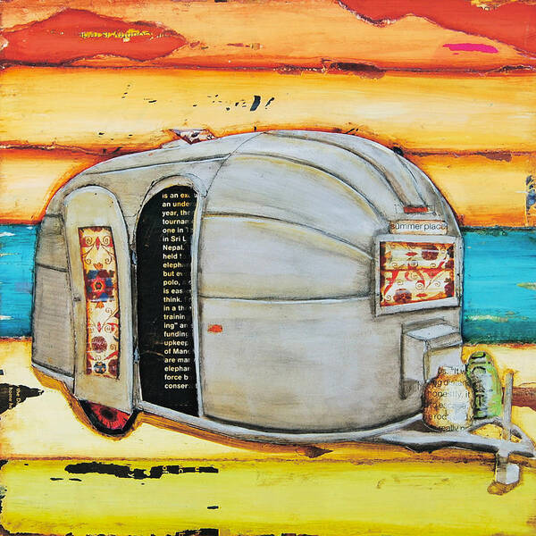 Airstream Art Print featuring the mixed media Summer Place by Danny Phillips