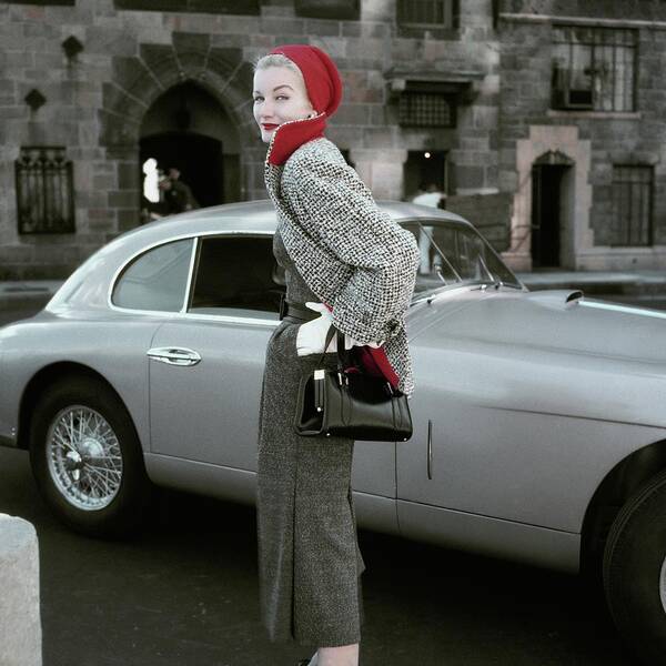 Fashion Art Print featuring the photograph Sunny Harnett By A Car by Frances Mclaughlin-Gill