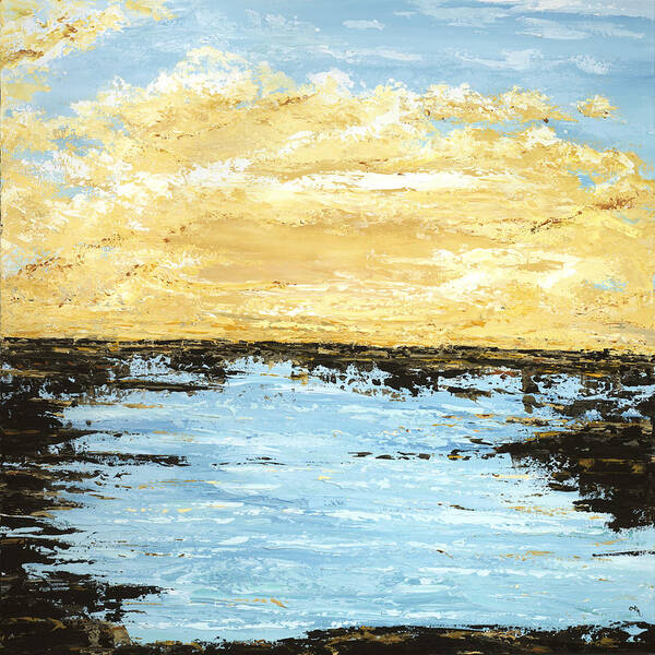 Ocean Art Print featuring the painting Sunset Plunge by Tamara Nelson