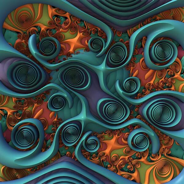 Swirl Art Print featuring the digital art Swirl Central by Lyle Hatch
