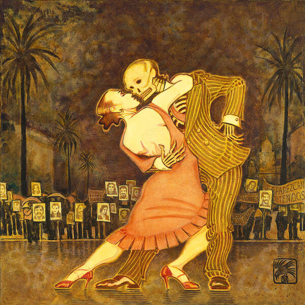 Abuelas De Plaza De Mayo Art Print featuring the painting Tango en la Plaza de Mayo by Ruth Hooper