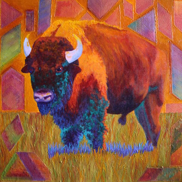 Bison Art Print featuring the painting Tatanka by Nancy Jolley