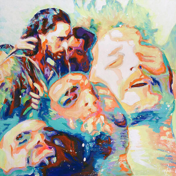 Baptism Art Print featuring the painting The Baptism of our Lord by Steve Gamba