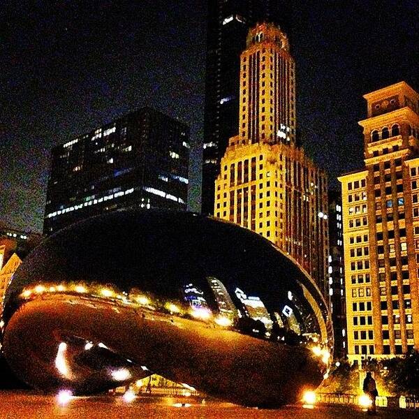 Love Art Print featuring the photograph The Bean At Night. I Love This City! by Blogatrixx 