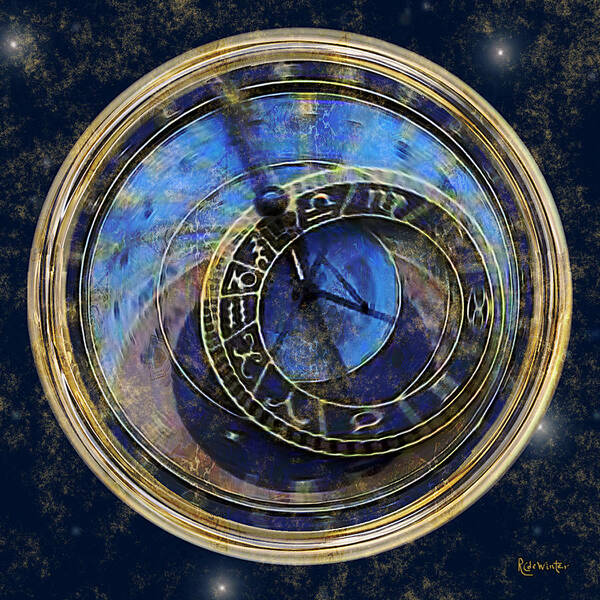Clock Art Print featuring the painting The Carousel of Time by RC DeWinter