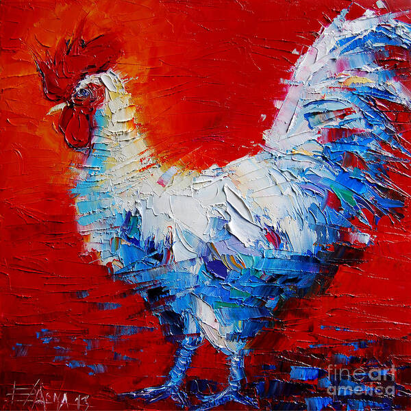 The Chicken Of Bresse Art Print featuring the painting The Chicken Of Bresse by Mona Edulesco
