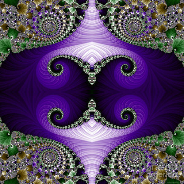 Fractal Art Print featuring the digital art The Empress Headdress by Mary Machare