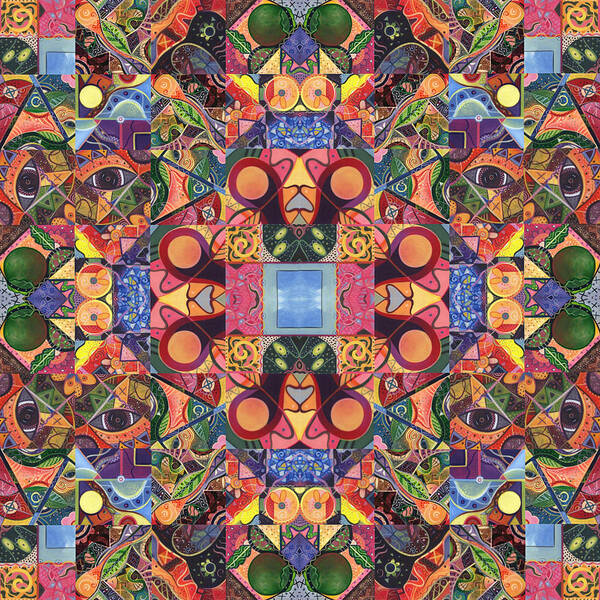 Abstract Art Print featuring the digital art The Joy of Design Mandala Series Puzzle 2 Arrangement 5 by Helena Tiainen