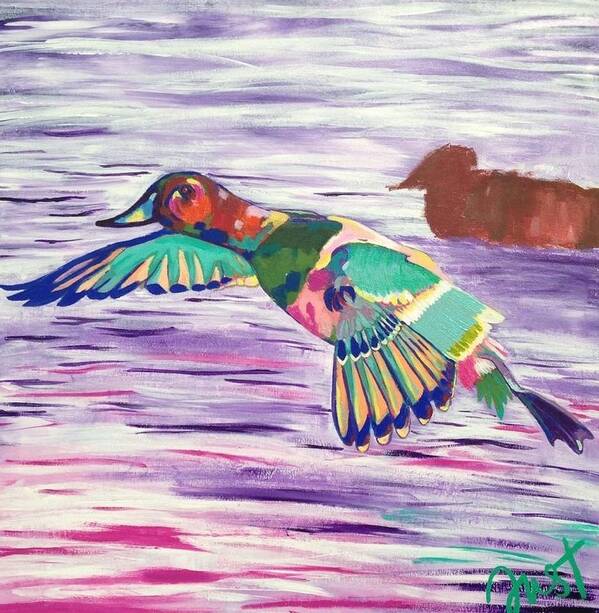 Canvasback Art Print featuring the painting The King Canvasback by Janice Westfall