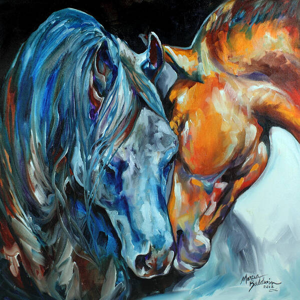 Horse Art Print featuring the painting The Meeting by Marcia Baldwin