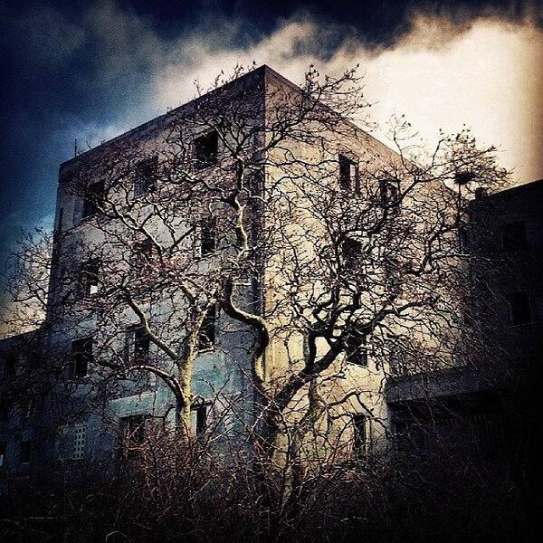 Building Art Print featuring the photograph The	 Old Haunted House ##tree #clouds by Kostas Fryganiotis