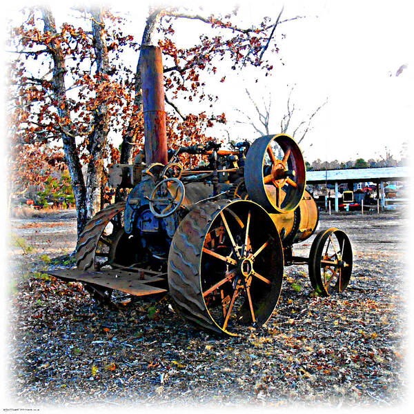 Steam Tractor Art Print featuring the digital art The Old Steam Tractor by K Scott Teeters