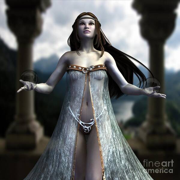 Oracle Art Print featuring the digital art The Oracle by Sandra Bauser