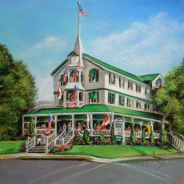 Parker House Art Print featuring the painting The Parker House by Melinda Saminski