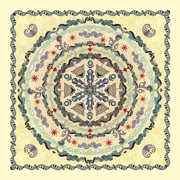 Mandala Art Print featuring the digital art The Source Mandala 2 by Deborah Smith