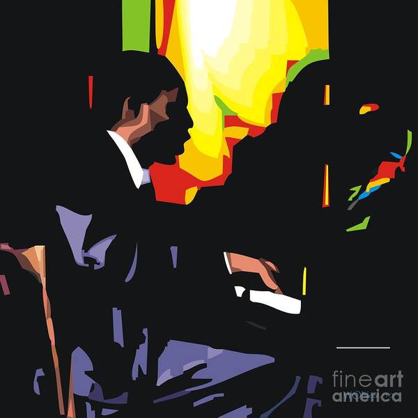 Male Portraits Art Print featuring the digital art Thelonius Monk by Walter Neal