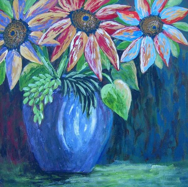 Flowers Art Print featuring the painting These are for You by Suzanne Theis