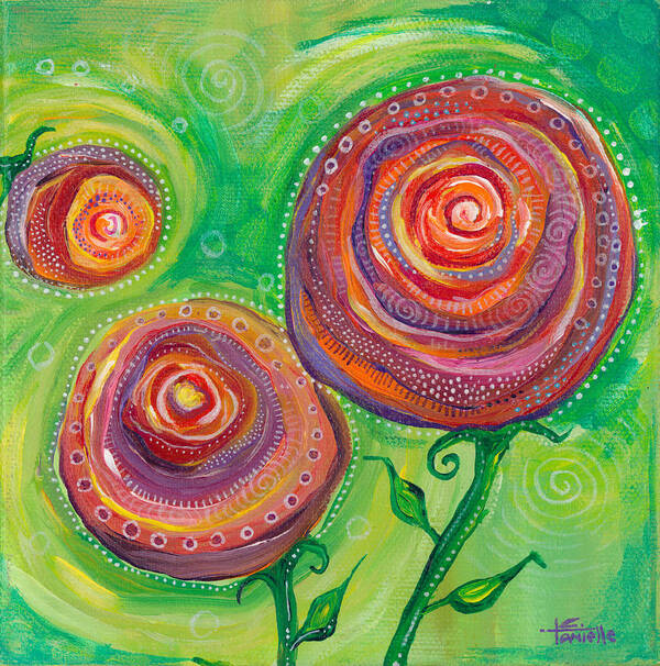 Roses Art Print featuring the painting These Roses Are Forever by Tanielle Childers