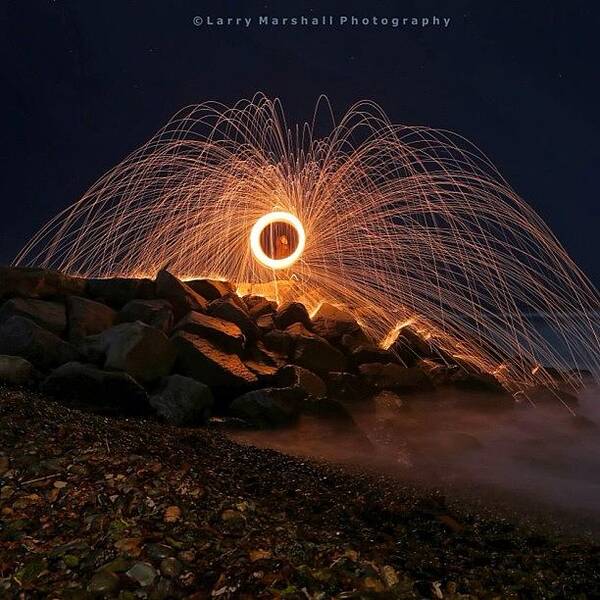  Art Print featuring the photograph This Is A Shot Of Me Spinning Burning by Larry Marshall
