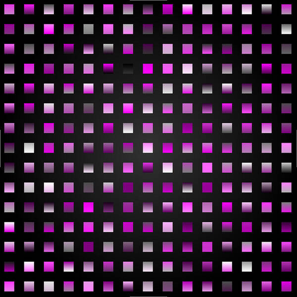 Abstract Digital Algorithm Rithmart Art Print featuring the digital art Tiles.purple.1 by Gareth Lewis