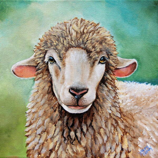 Sheep Art Print featuring the painting Tinsel by Laura Carey