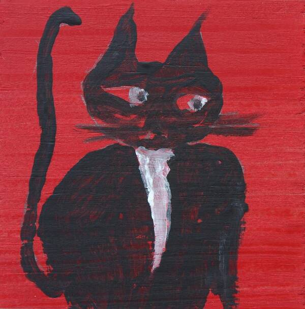 Conversation Pieces Art Print featuring the painting Tom Cat by Roger Cummiskey