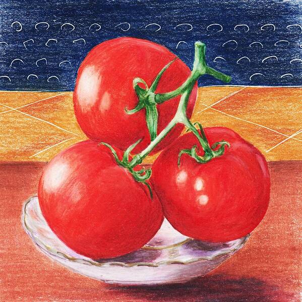 Weight Art Print featuring the painting Tomatoes by Anastasiya Malakhova