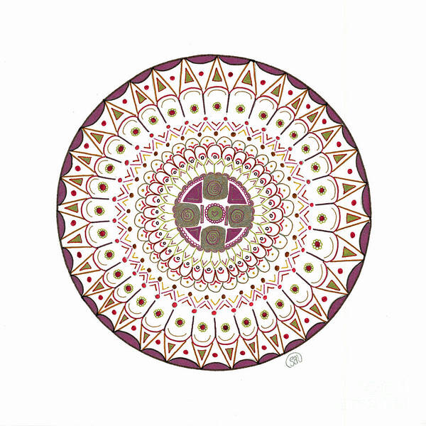 Mandala Art Print featuring the drawing Travel light by Signe Beatrice