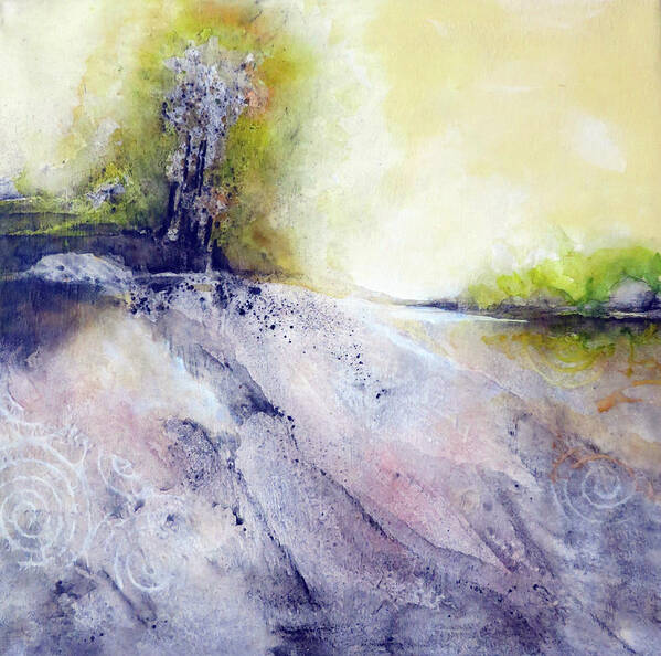 Art Art Print featuring the painting Tree Growing On Rocky Riverbank by Ikon Ikon Images