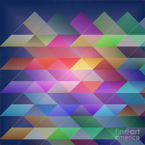 Pattern Art Print featuring the digital art Triangles structure by Gaspar Avila