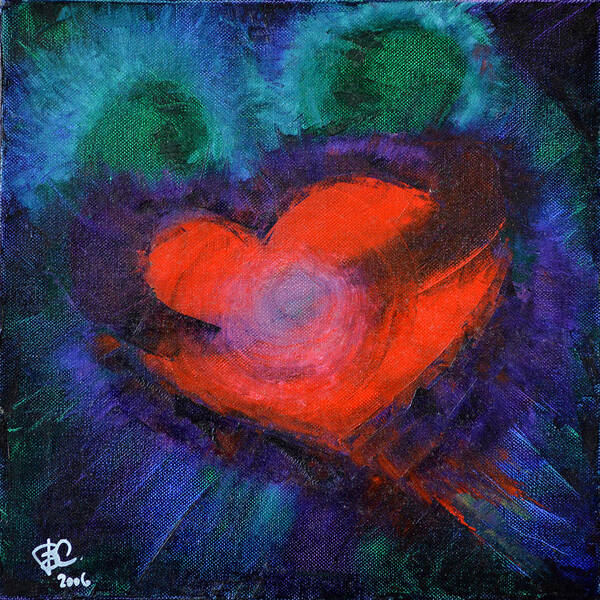 Red Heart Art Print featuring the painting True Love by Belinda Capol