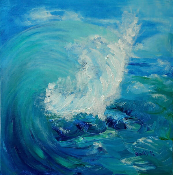 Ocean Art Print featuring the painting Tsunami by Donna Blackhall