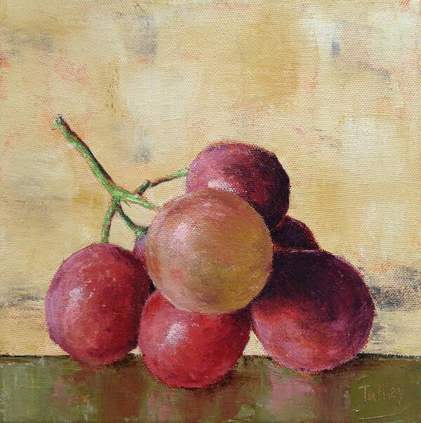 Grapes Art Print featuring the painting Tuscan Red Globe Grapes by Pam Talley