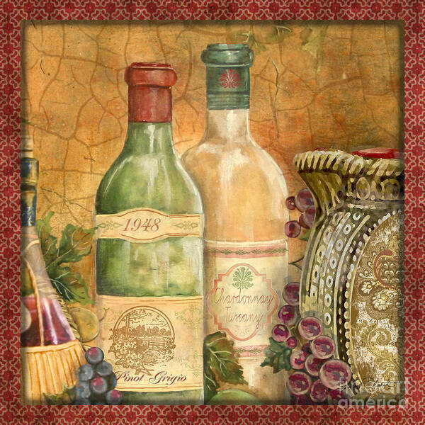 Original Art Print featuring the painting Tuscan Wine-A by Jean Plout