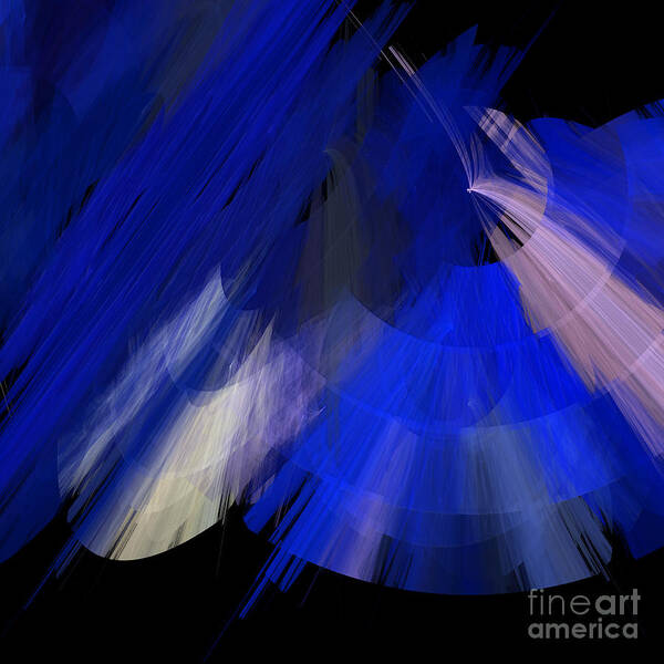 Ballerina Art Print featuring the digital art TuTu Stage Left Blue Abstract by Andee Design