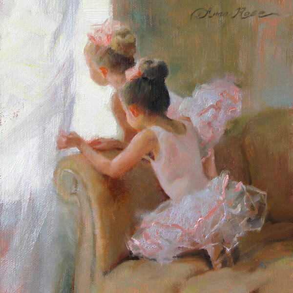 Dancers Art Print featuring the painting Two Tutus by Anna Rose Bain