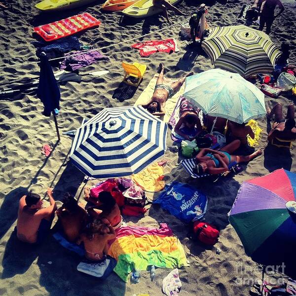 Beach Art Print featuring the photograph Umbrellas at the Beach by H Hoffman