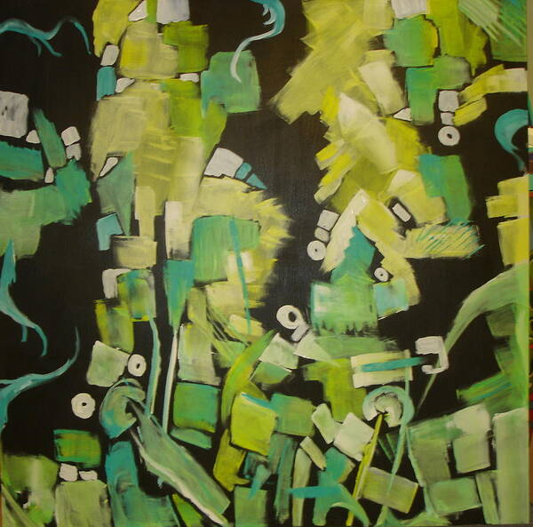 Abstract Art Print featuring the painting Urban Sprawl by Bettye Harwell