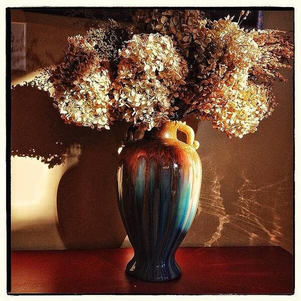 Mobilephotography Art Print featuring the photograph Vase And Flowers Still Life by Paul Cutright