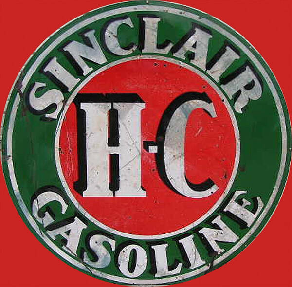 Vintage Sinclair Gasoline Metal Sign Art Print featuring the digital art Vintage Sinclair Gasoline Metal Sign by Marvin Blaine