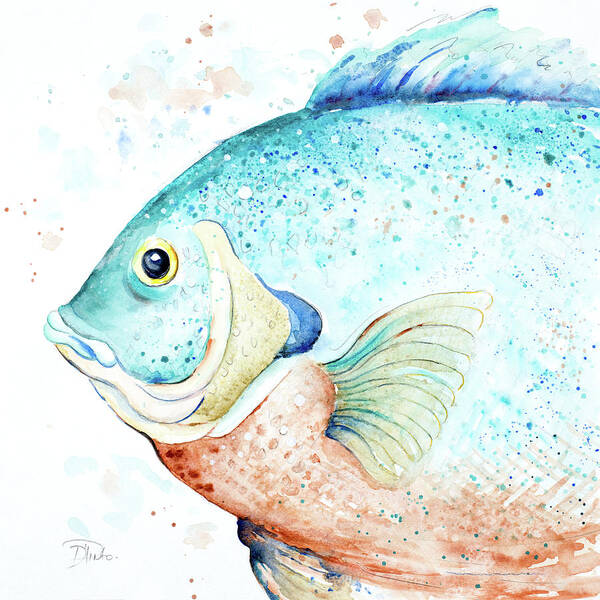 Water Art Print featuring the painting Water Fish by Patricia Pinto