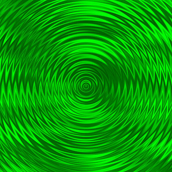 Abstract Art Print featuring the digital art Wavy Green Background by Valentino Visentini
