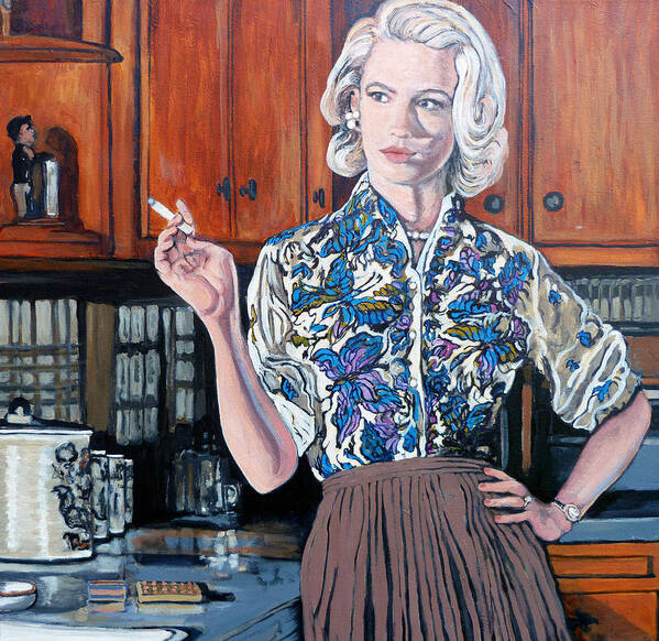 Betty Draper Art Print featuring the painting What's For Dinner? by Tom Roderick
