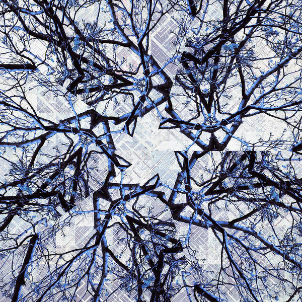 Kaleidoscope Art Print featuring the digital art Winter Blue Kaleidoscope 2 by Shawna Rowe