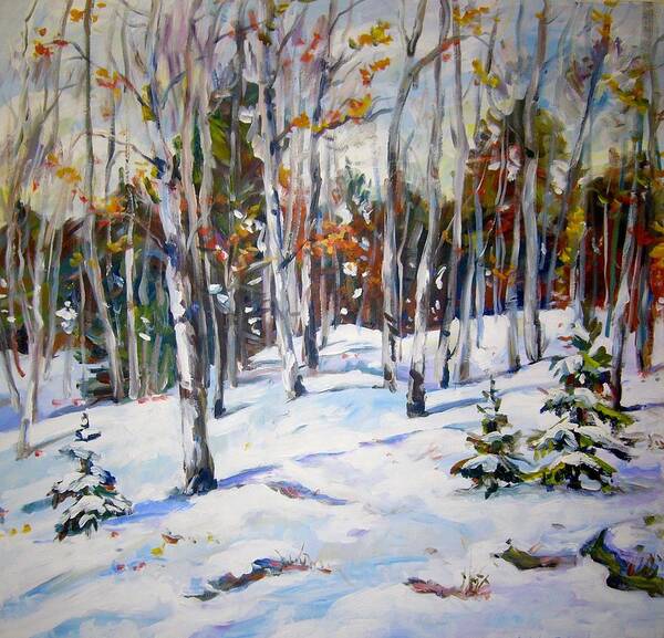 Ingrid Dohm Art Print featuring the painting Winter Forest by Ingrid Dohm