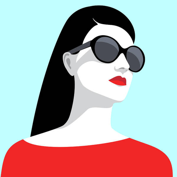 People Art Print featuring the digital art Woman Wearing Sunglasses by Marzacz