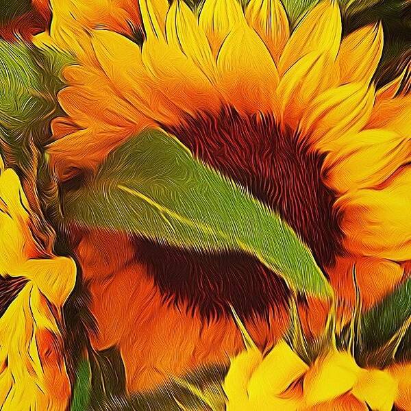 Ig_addiction Art Print featuring the photograph Yellow sunflower by Andre Brands