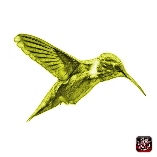 Hummingbird Art Print featuring the digital art Yellow Hummingbird - 2054 F S by James Ahn