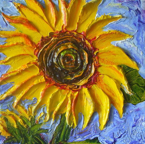 Paris Wyatt Llanso Art Print featuring the painting Yellow Sunflower by Paris Wyatt Llanso